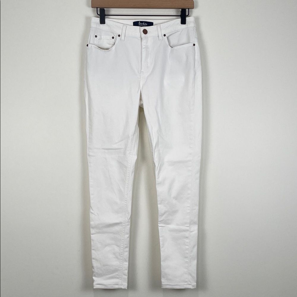 Boden Mayfair Modern Skinny Women’s Jeans 8L White Stretch British Classic
